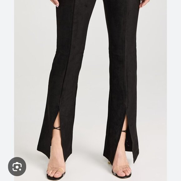 NWT COMMANDO FAUX SUEDE SPLIT FRONT Women's Pants SZ Large Black Pull On Stretch - Picture 9 of 9